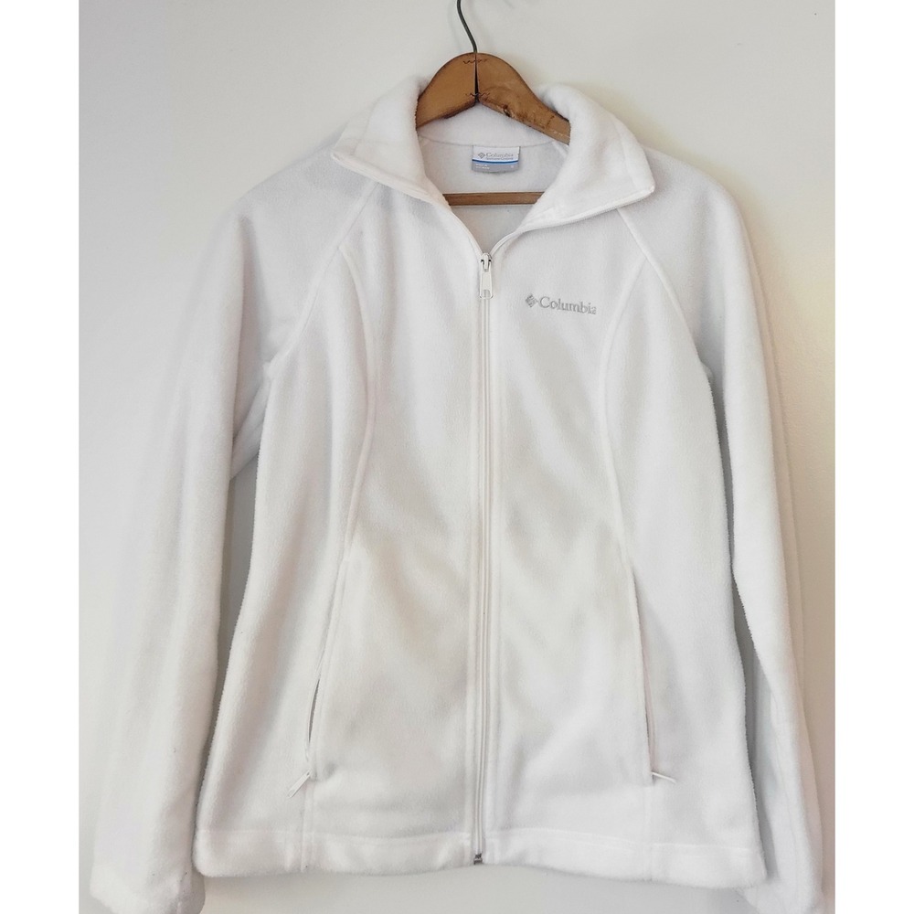 Columbia Womens White Full Zip Fleece Jacket Benton Springs Small